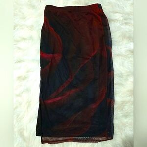 Elegant Red and Black Women's Lonh Skirt by No Boundaries Size S.)